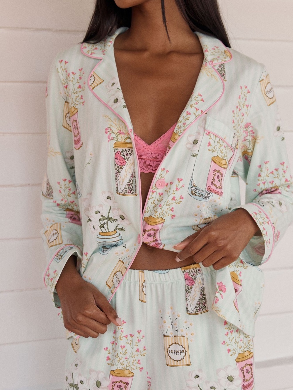 Anthropologie Bedhead flowering cans pajama SET sold out size small nwt $120